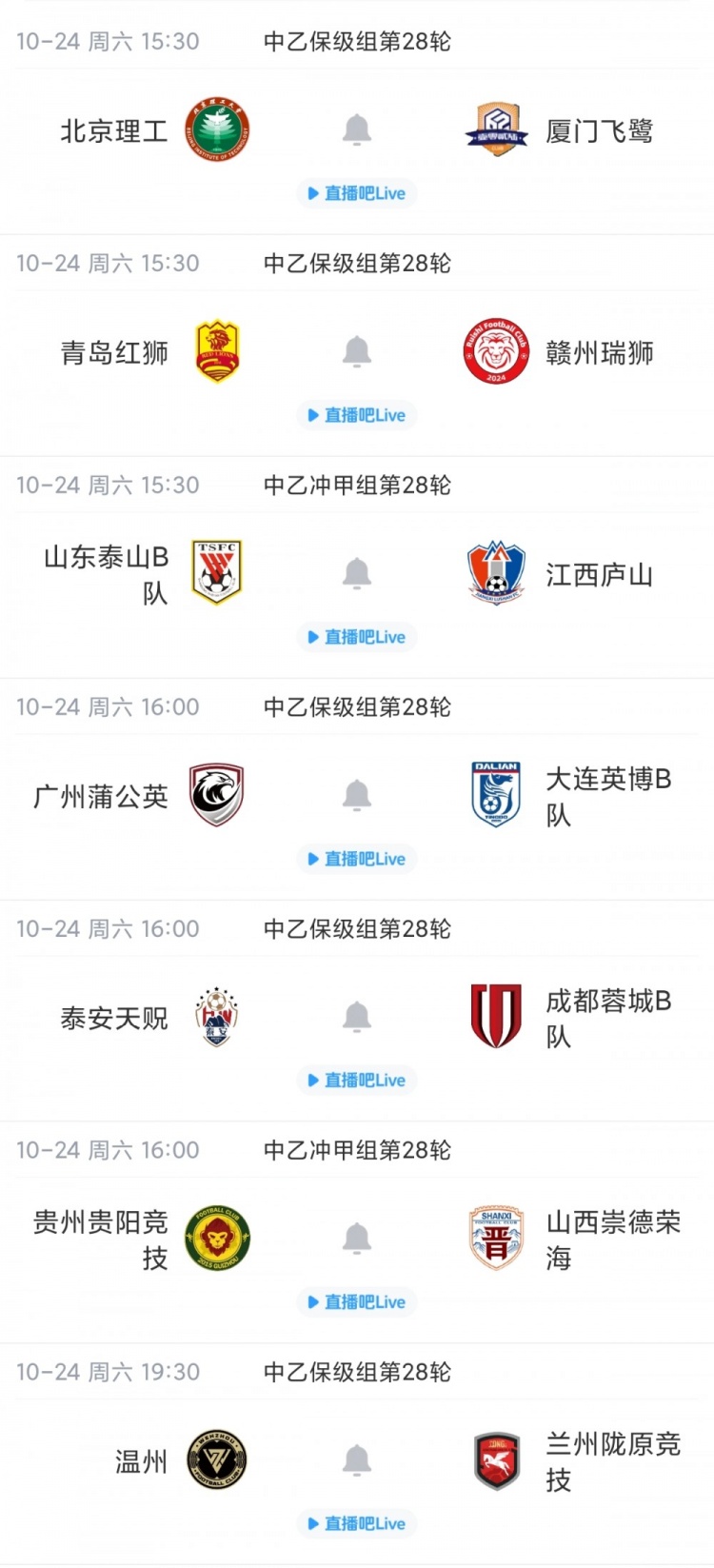 更乱了！中乙综述：海港B队遭绝杀可能丢榜首 前5仅差4分扑朔迷离